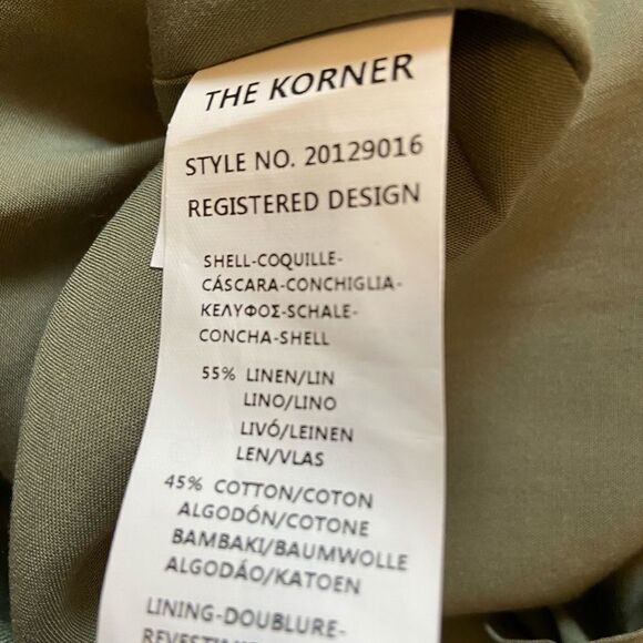 NWT THEKORNER Khaki Green Linen Long Blend Dress - Picture 10 of 10